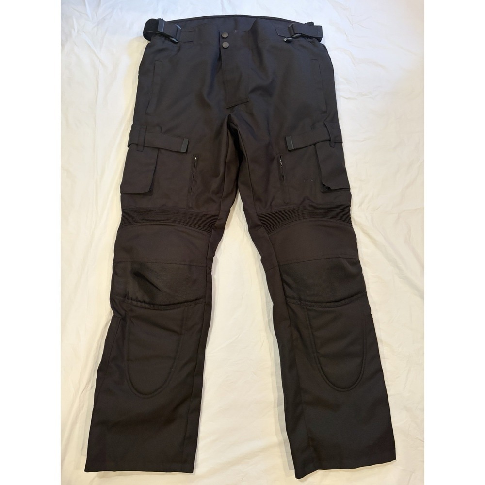 Xtreemgear Motorcylce Pants Men's XL Black Riding Gear, Padded Reinforced Armor